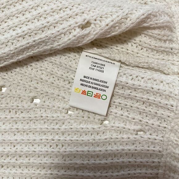 Eco-friendly DRAWSTRING Cropped SWEATER Sz M White - Picture 11 of 14